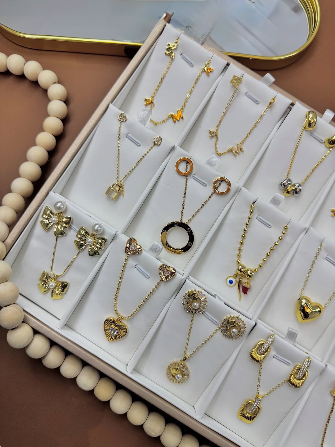 Necklace and earring set in various styles