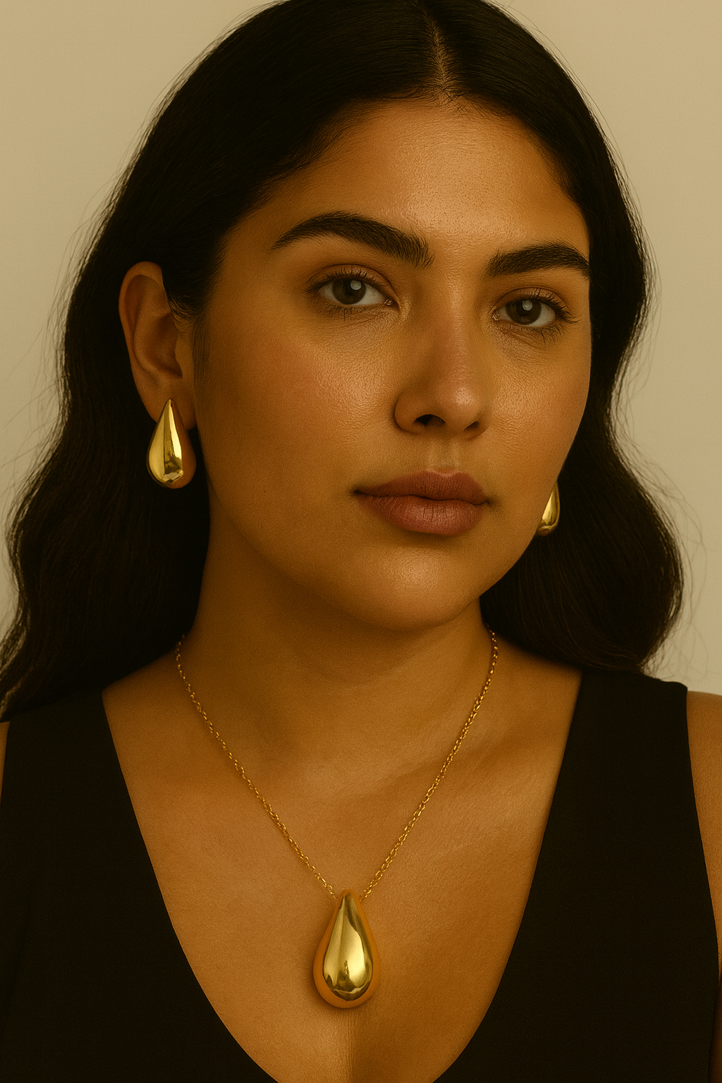 Teardrop Necklace set with earrings