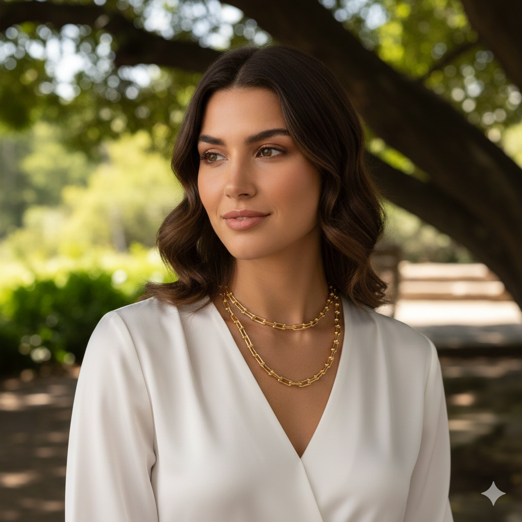 Gold plated necklaces with minimalist design